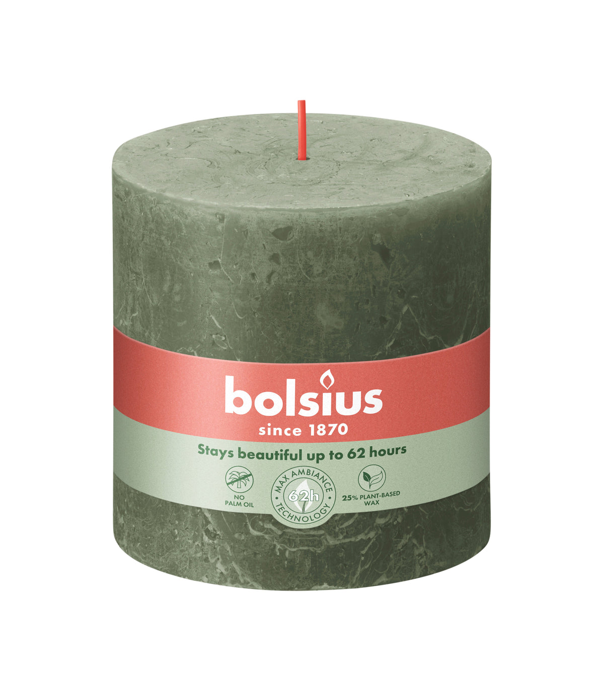rustiek stompkaars 100/100 fresh olive