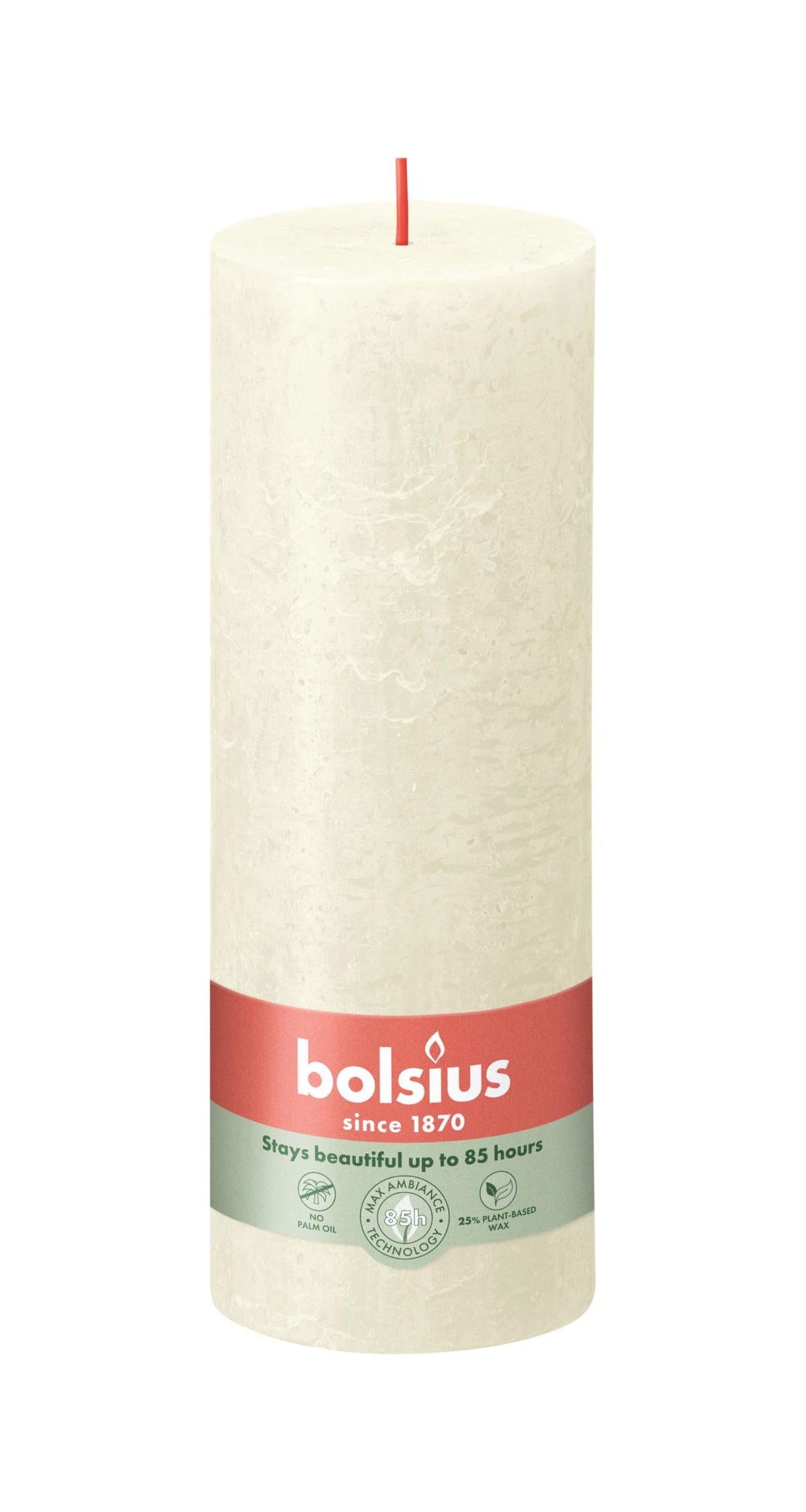 rustiek stompkaars 190/68 soft pearl