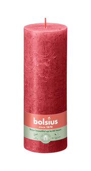 rustiek stompkaars 80/68 delicate red