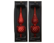 piek glas matt with glitter on top and edge 2ass kerstrood d.8.7cm x h.30.5cm