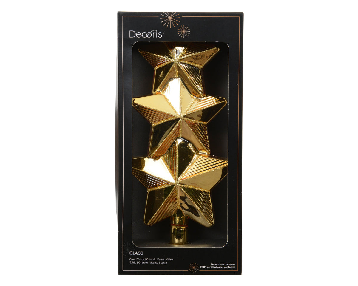 piek glas shiny with gold glitter lines licht goud l.11cm x w.4.5cm x h.27cm