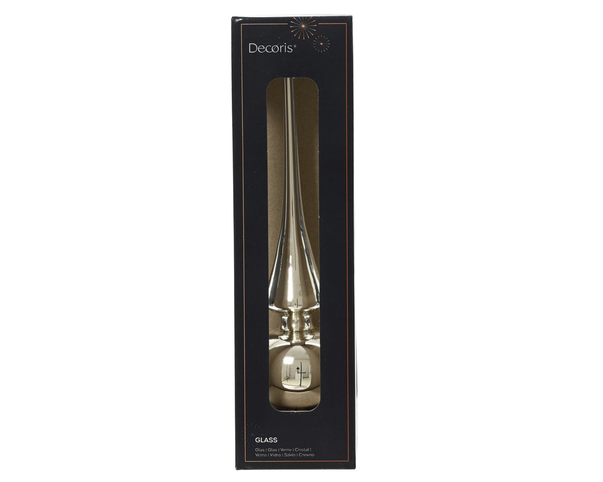 piek glas shiny zilver d.6cm x h.26cm