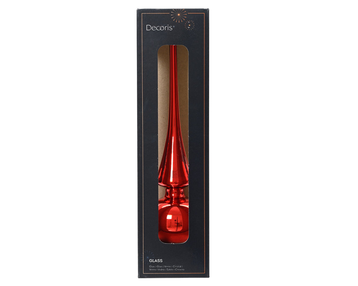 piek glas shiny kerstrood d.6cm x h.26cm