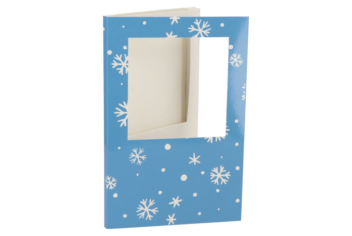 gift tile card snowflake dark blue 21x14x1cm