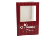 gift tile card it's christmas time red 21x14x1cm