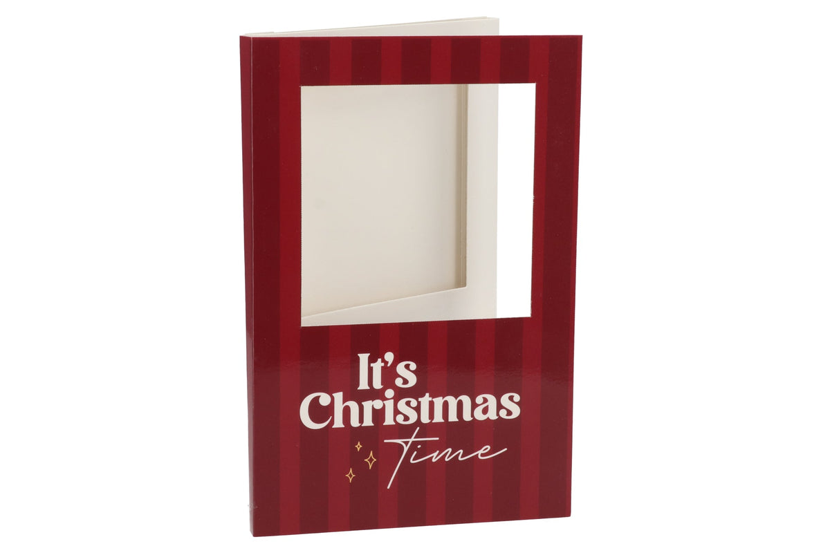 gift tile card it's christmas time red 21x14x1cm