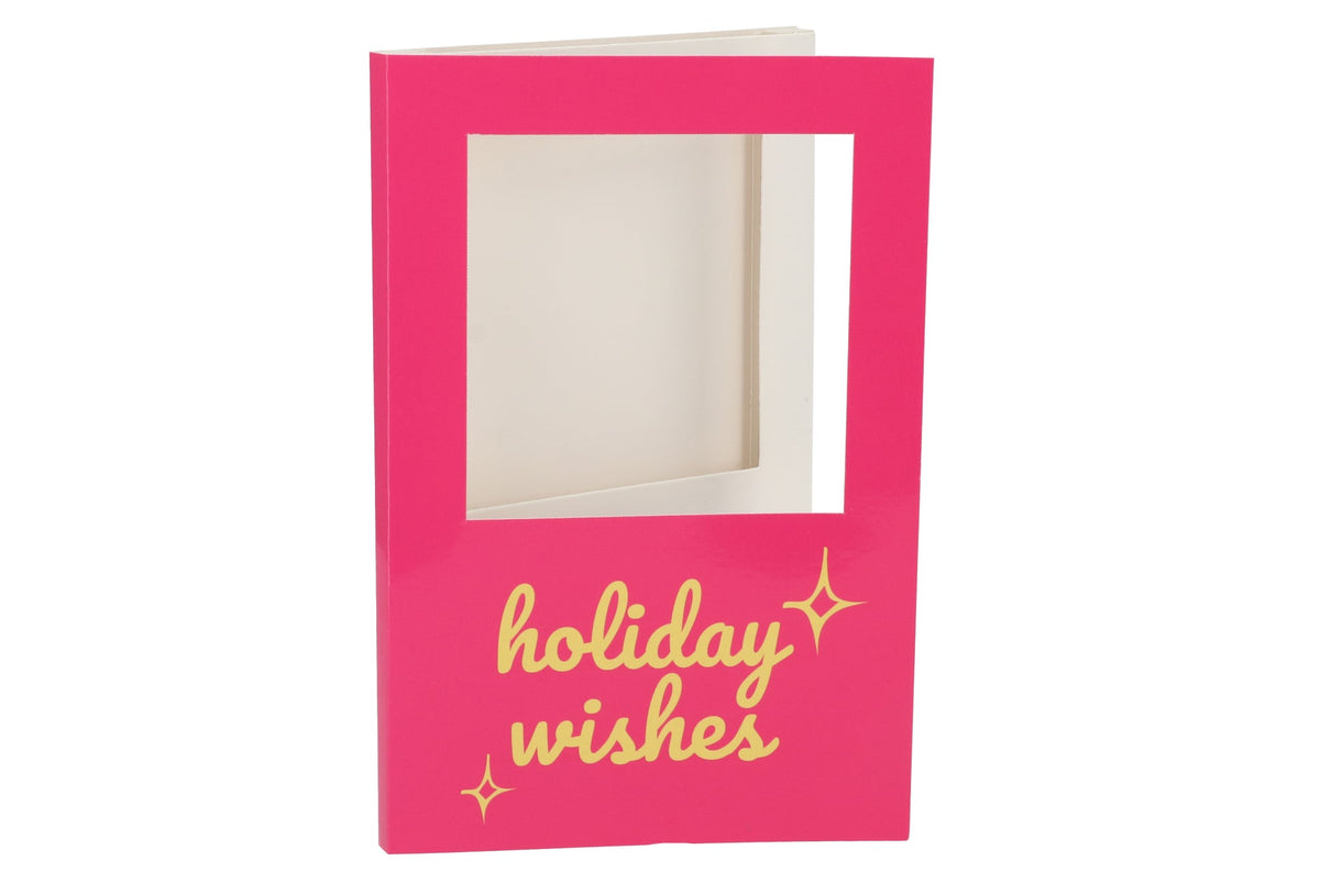 gift tile card holiday wishes fuchsia 21x14x1cm