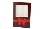 gift tile card big bow burgundy 21x14x1cm