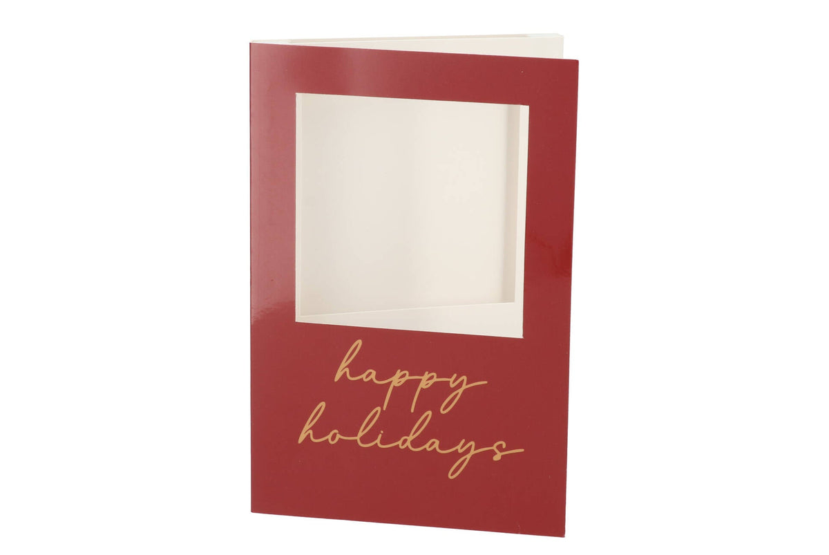 gift tile card happy hollidays burgundy 21x14x1cm