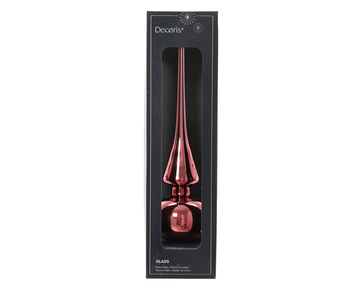 piek glas shiny donker roze d.6cm x h.26cm