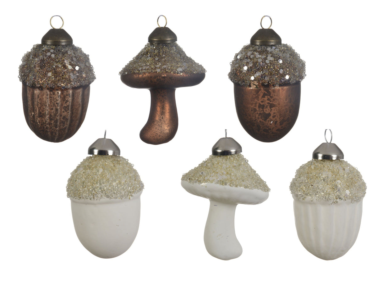 figuur glas antique, matt beads on top 6ass assortie d.6cm x h.7.5cm