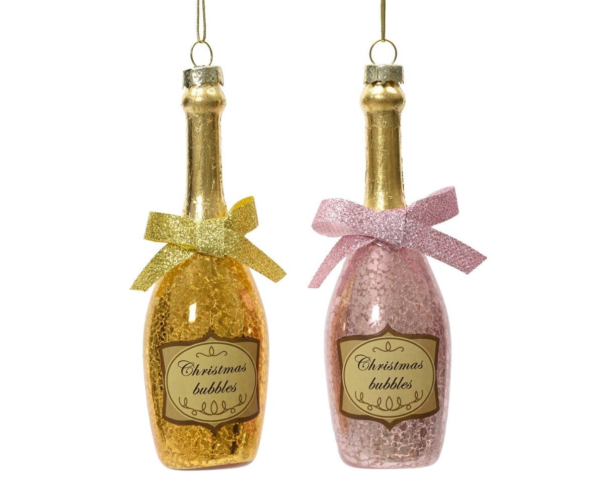 fles glas bow,sticker,glitter 2col ass assortie d.4.5cm x h.13.5cm