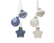 figuur glas shiny, matt,glitter mix blauw/kleur(en) l.3.5cm x w.4cm x h.11.5cm