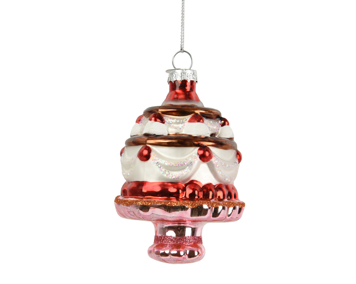 cake glas rood/kleur(en) l.6.5cm x w.6.5cm x h.9.5cm