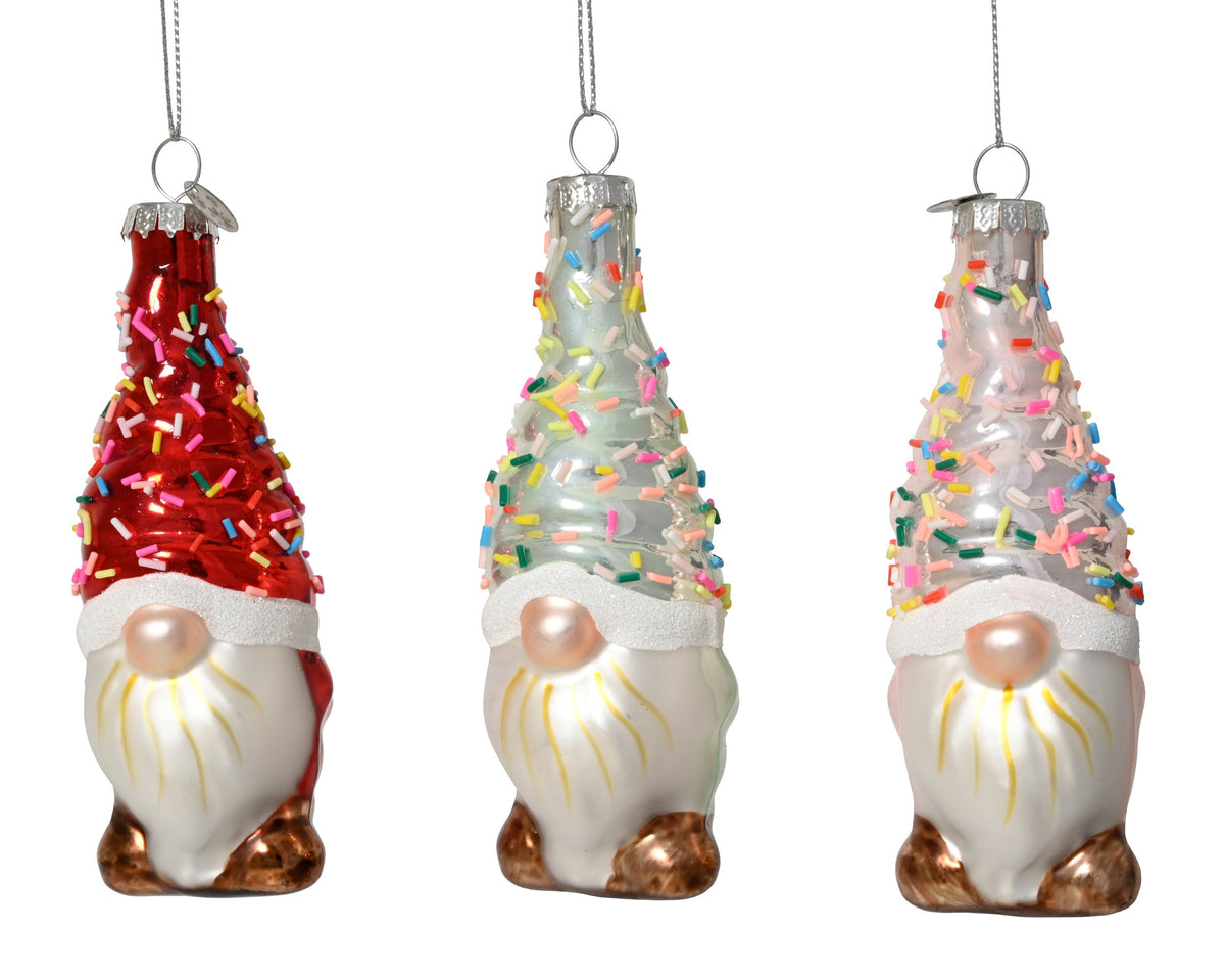 gnoom glas with candy granules 3col ass assortie l.4.3cm x w.4.9cm x h.11.8cm