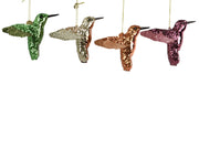 vogel glas shiny with glitter, sequins 4col ass assortie l.10cm x w.4.8cm x h.8.7cm