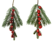 tak pe shiny - matt w 8 glass baubles on branch 2col ass assortie d.2cm x h.4.5cm