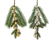 tak pe shiny/enamel - matt w 8 glass baubles on branch 2col ass assortie d.2cm x h.4.5cm