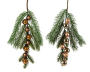 tak pe shiny - matt w 8 glass baubles on branch 2col ass assortie d.2cm x h.4.5cm