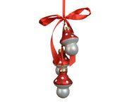 paddenstoel glas matt with white dots on top assortie l.3cm x w.3cm x h.4.5cm
