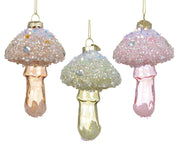 paddenstoel glas transparent with spangels on top 3col ass assortie d.6.5cm x h.9.5cm