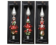 figuur glas sitting on mushroom 3ass assortie d.7cm x h.31cm