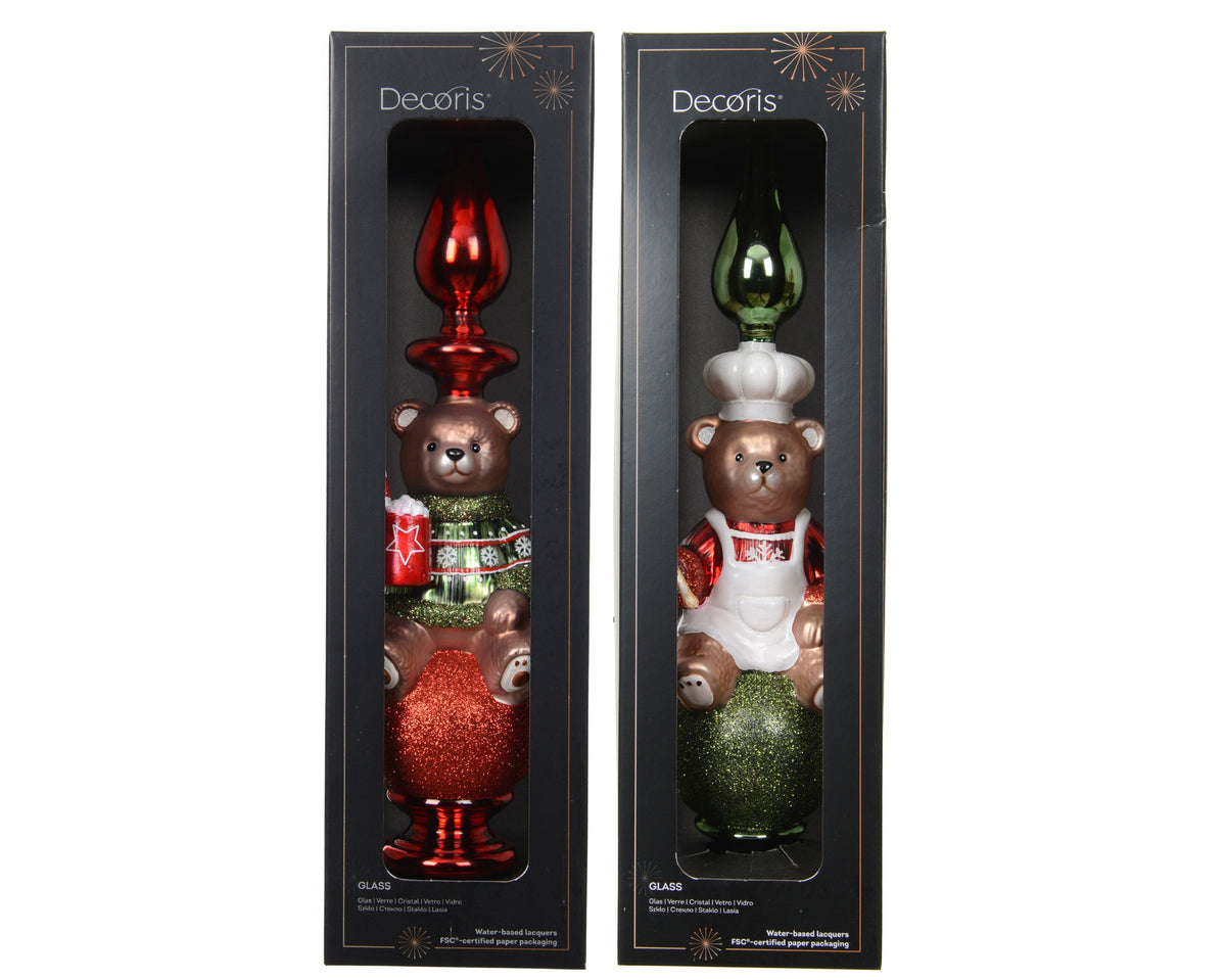 piek glas treetopper glass 2ass multi l.7.7cm x w.7.5cm x h.31cm
