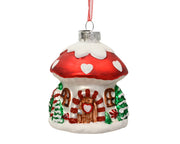huis glas with roof rood/kleur(en) l.7.5cm x w.7.3cm x h.8.7cm