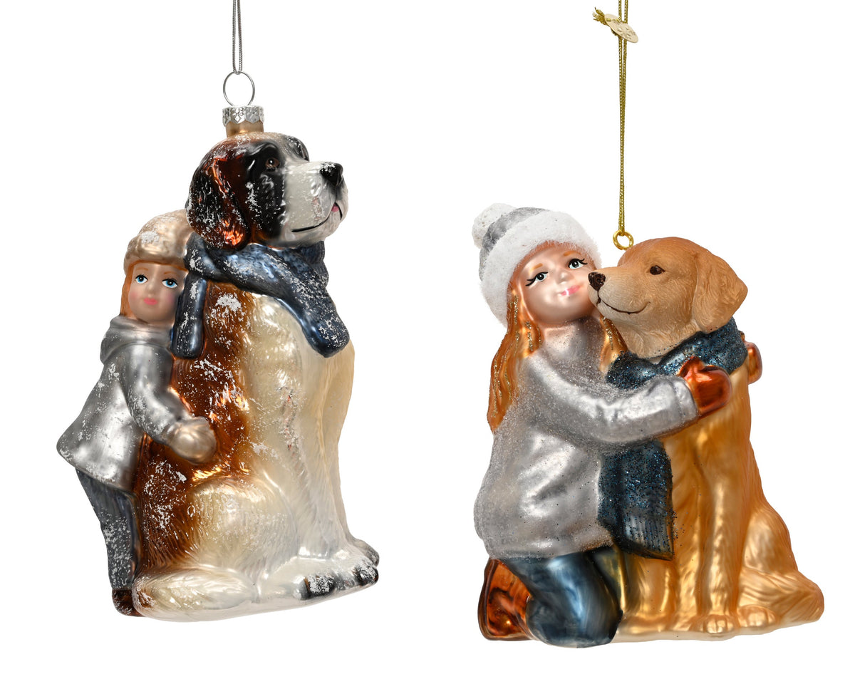 hond glas 2ass assortie l.10.1cm x w.6.7cm x h.15.4cm