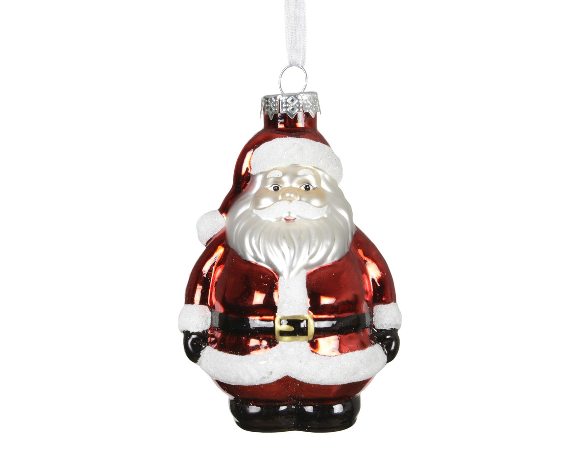 kerstman glas w silver inside shiny - matt kerstrood l.7.3cm x w.6.2cm x h.11.6cm