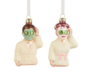ornament glas with mask 2ass multi l.6.5cm x w.3.8cm x h.12.4cm