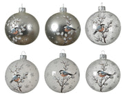 kerstbal glas transparent-matt-transparent shiny bird 6ass assortie d.8cm