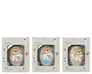 kerstbal glas enamel bear in sok nl 3ass assortie d.10cm
