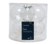 kerstballen glas shiny transparant/helder d.8cm koker a 6 stuks