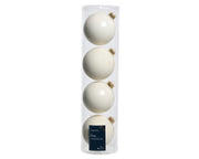 kerstballen glas enamel,matt mix wolwit d.10cm