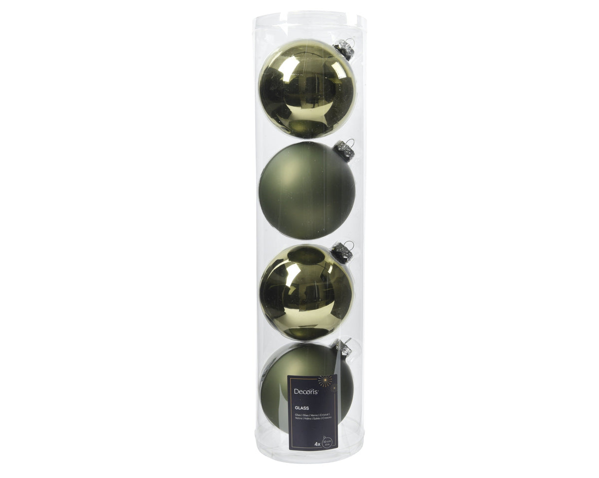 kerstballen glas shiny, matt mix rosemarijn d.10cm