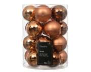 kerstballen glas shiny - matt mix bruin/kleur(en) d.6cm