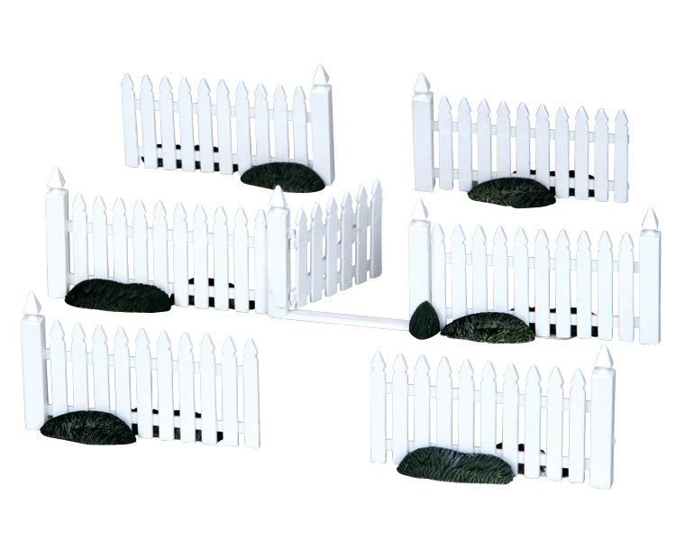plastic picket fence, set of 7