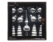 ornament glas shiny - matt mix zilver d.3cm