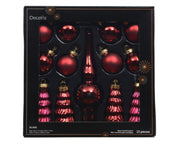ornament glas shiny - matt mix ossenbloed d.3cm