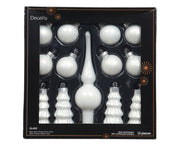 ornament glas enamel - matt mix winterwit d.3cm