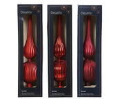 piek glas shiny-matt glitter 3col ass rood d.8cm x h.31cm