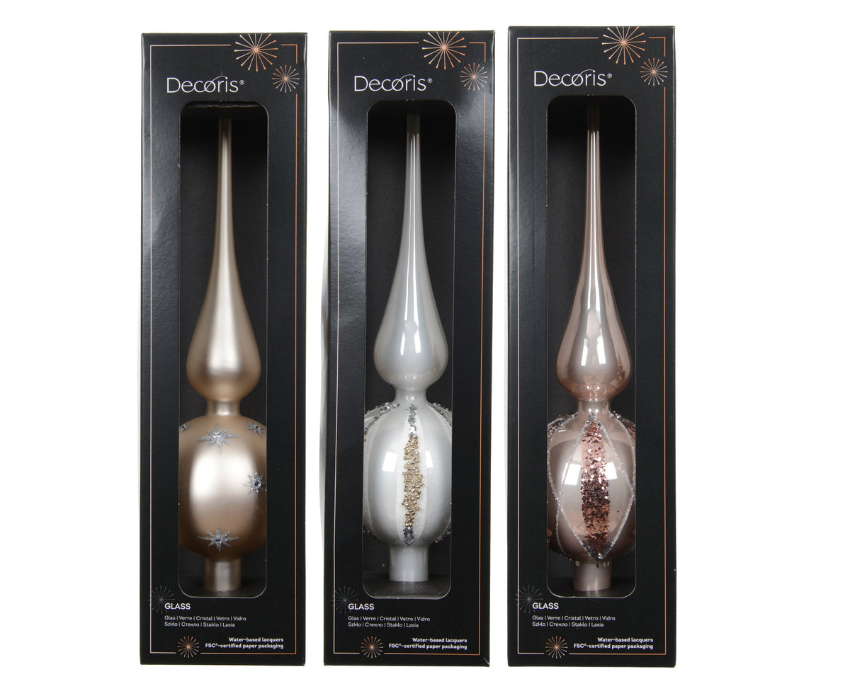 piek glas enamel glitter 3ass assortie d.8cm x h.31cm