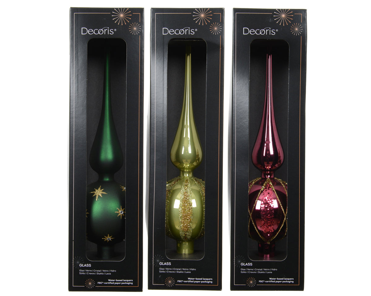 piek glas shiny - matt glitter 3ass assortie d.8cm x h.31cm