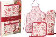 ovenhandschoen pannenlap schort set van 3sts kerst designs