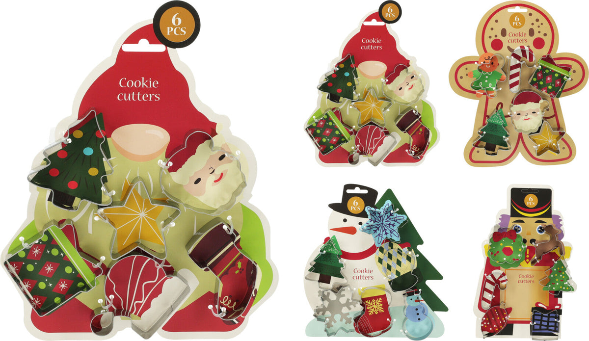 uitsteekvormset 6sts 4 assorted xmas designs