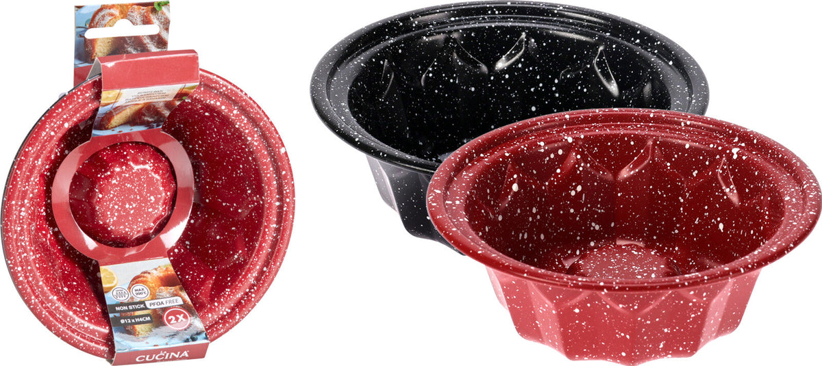 tulbandvorm staal set 2sts dia 12xh4cm 2 kleur per set