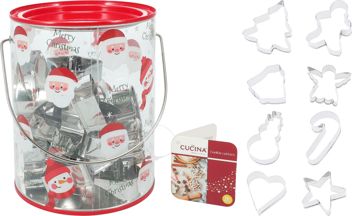 uitsteekvormen set van 16sts, 8 xmas designs per set