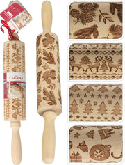 deegroller rubber wood 5x35cm 4ass kerst designs