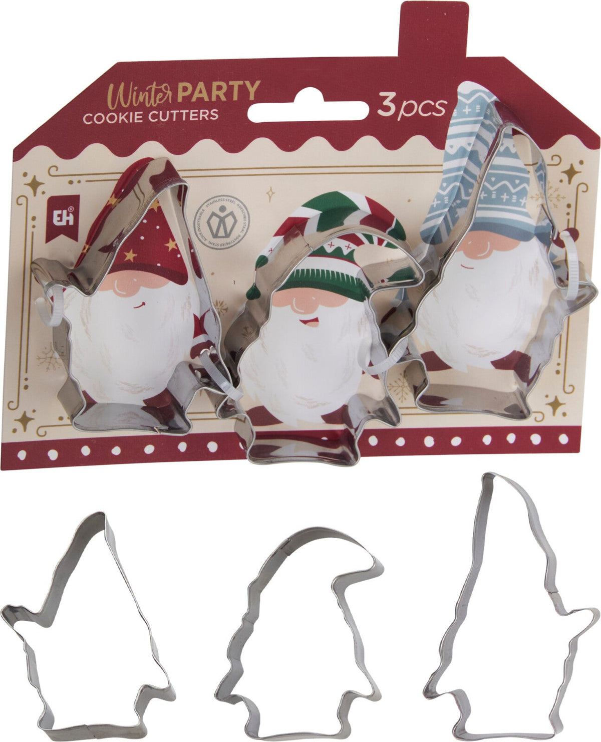 uitsteekvorm set 3sts roestvrijstaal 430 gnome design
